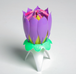 Изображение Свеча для торта музыкальная "Тюльпан", фиолетовая, 12×5 см